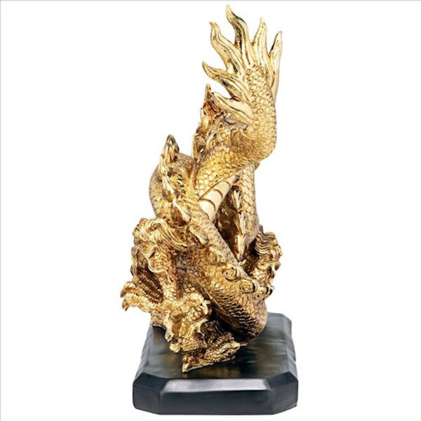 Golden Dragon Asian Statue